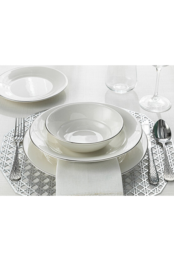 Sirius Porselen 24 Parça 6 Kişilik Yemek Takımı Silver
