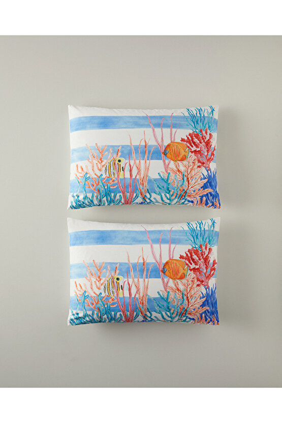 Deep 2Li Yastık Kılıfı Mavi