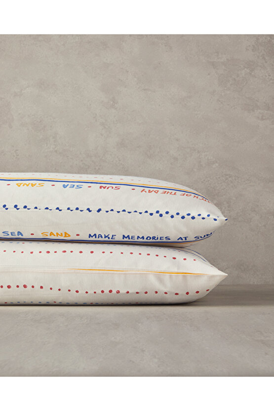 Coastal Stripe 2Li Yastık Kılıfı Kırmızı