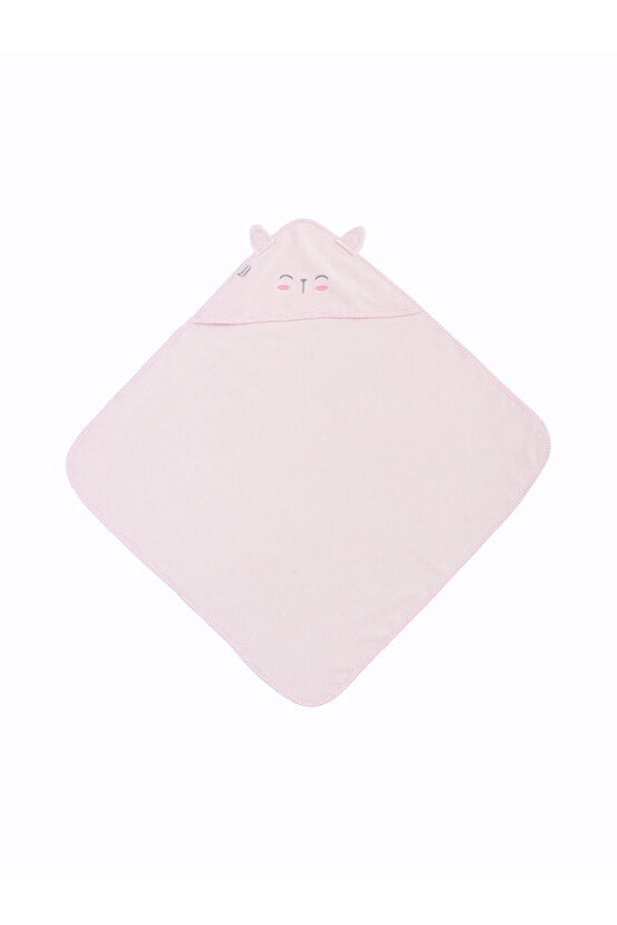 Nakışlı Pamuklu Bebek Banyo Havlusu 75x75 Cm