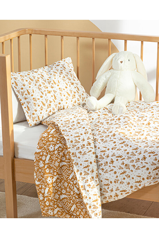 Bunny Pamuklu Bebe Nevresim Takımı 100x150 Cm Beyaz