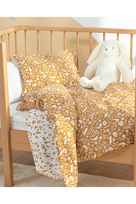 Bunny Pamuklu Bebe Nevresim Takımı 100x150 Cm Beyaz