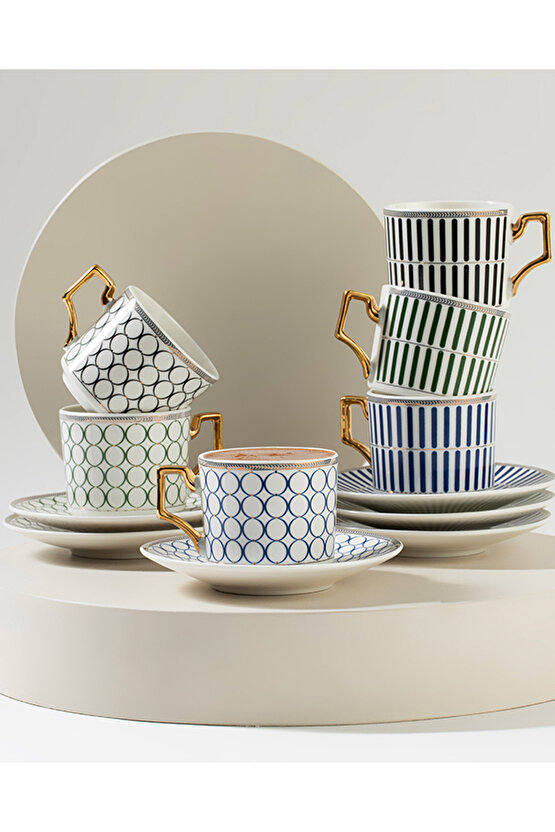 Rabecca New Bone China Kahve Fincan Takımı 4 Parça 2 Kişilik Siyah