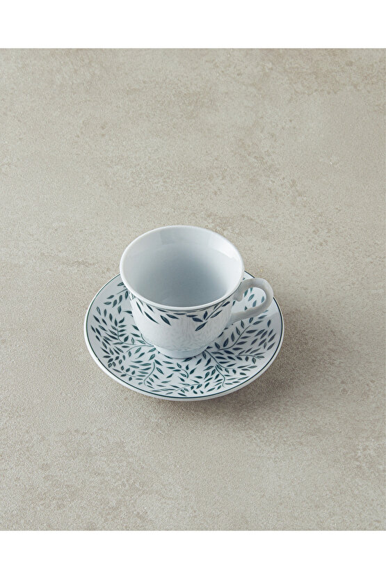 Blatt Porselen Kahve Fincan Takımı 4 Parça 2 Kişilik Yeşil