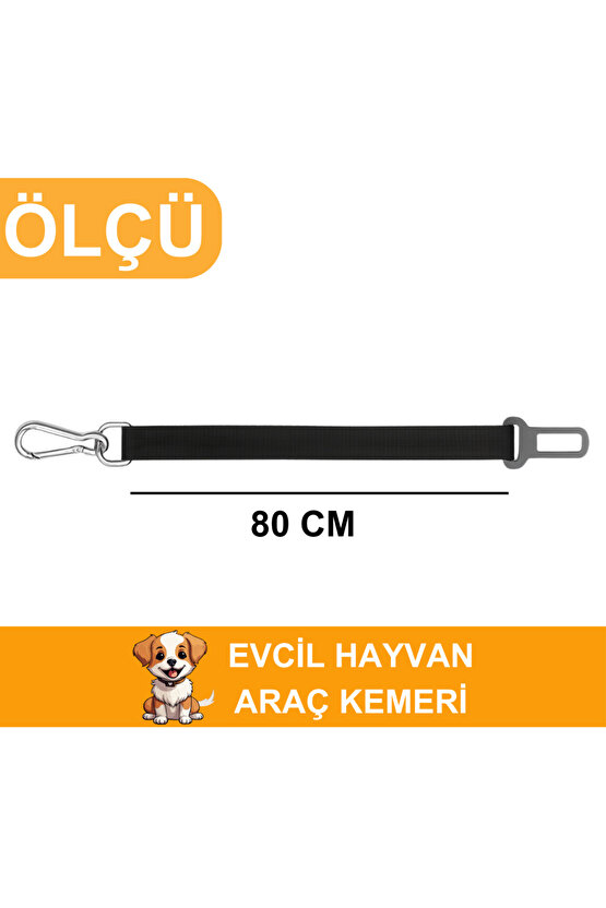 Köpek Araç Emniyet Kemeri Dayanıklı Kopmaz İp Toka Güvenli Rahat Kedi Köpek Emniyet Kemeri 80 CM