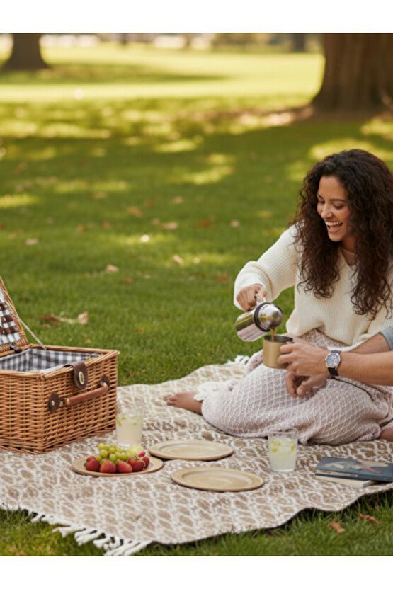 Çok Amaçlı Örtü Koltuk Çekyat Kilim Yatak Piknik Örtüsü Zemin Kaplama Yıkanabilir Saçaklı 170x200 CM