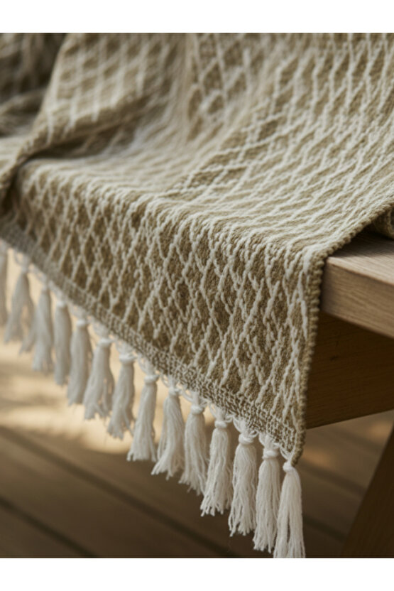 Çok Amaçlı Örtü Koltuk Çekyat Kilim Yatak Piknik Örtüsü Zemin Kaplama Yıkanabilir Saçaklı 170x200 CM