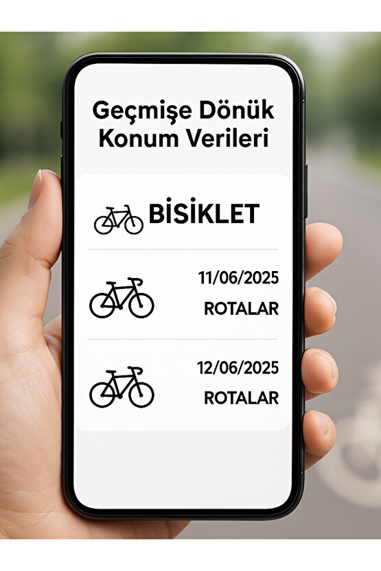 Bisiklet Takip Cihazı Reflektör GPS IOS Android Uyumlu Airtag Geçmişe Dönük (5-10 Dakika Aralıklı)