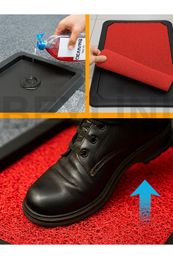 Dezenfektan Hijyen Paspası Dış Kapı Ev Ofis Apartman Giriş Halısı Kıvırcık Paspas Kaydırmaz Havuzlu