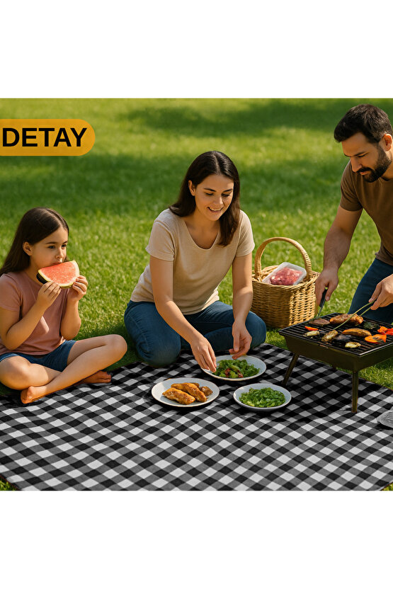 Piknik Örtüsü Masa Zemin Kahvaltı Sofrası Pratik Taşınabilir Katlanabilir Piknik Örtüsü 150x150 CM