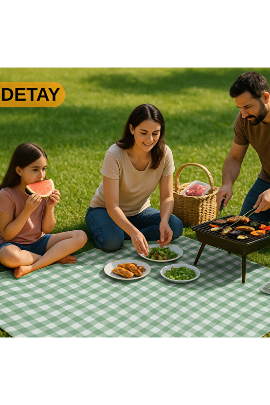 Piknik Örtüsü Masa Zemin Kahvaltı Sofrası Pratik Taşınabilir Katlanabilir Piknik Örtüsü 150x150 CM