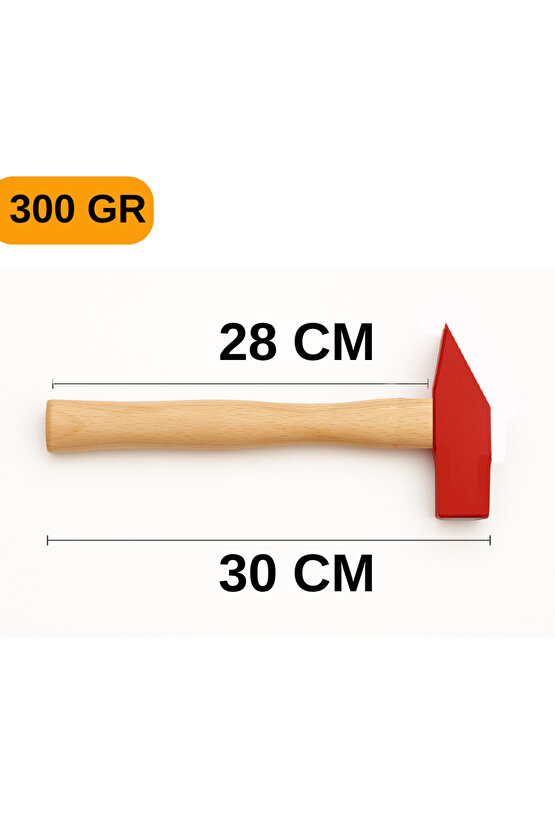 300gr Profesyonel Ahşap Saplı Çift Taraf Çekiç 10cm Çelik Baş Ergonomik Çakma İnce İşçilik Dayanıklı