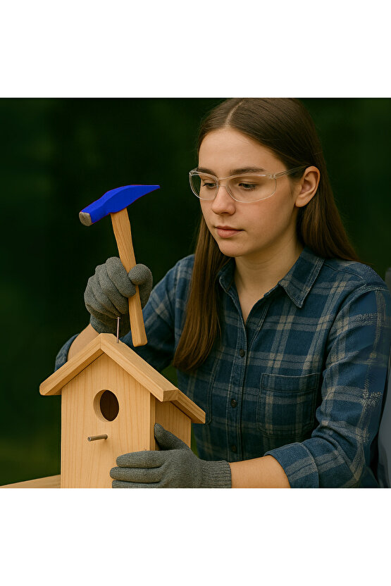 200gr Profesyonel Ahşap Saplı Çift Taraf Çekiç 9 cm Çelik Baş Ergonomik Çakma İnce İşçilik Dayanıklı