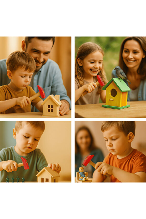 140gr Profesyonel Ahşap Saplı Çift Taraf Çekiç 8 cm Çelik Baş Ergonomik Çakma İnce İşçilik Dayanıklı