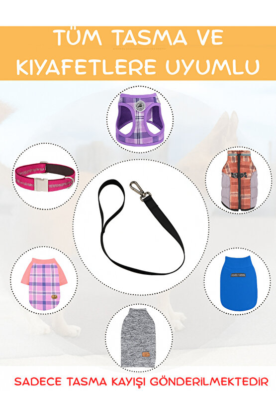 Dayanıklı Köpek Gezdirme Kayışı Metal Tokalı Bütün Tasmalara Uyumlu Evcil Hayvan Tasması Siyah 100cm