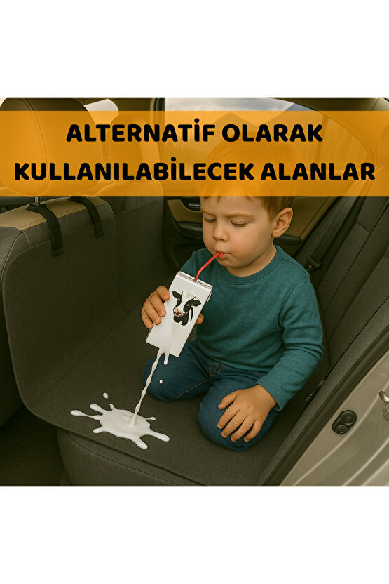 Evcil Hayvan Araba Koltuk Örtüsü Su Geçirmez Dayanıklı Hamak Tasarım Arka Koltuk Koruyucu 145x185 CM