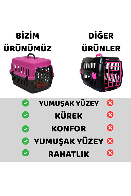 Kedi Köpek Taşıma Kutusu Yumuşak Zemin Portatif Seyahat Kürekli Evcil Hayvan Çantası 28x33x45cm