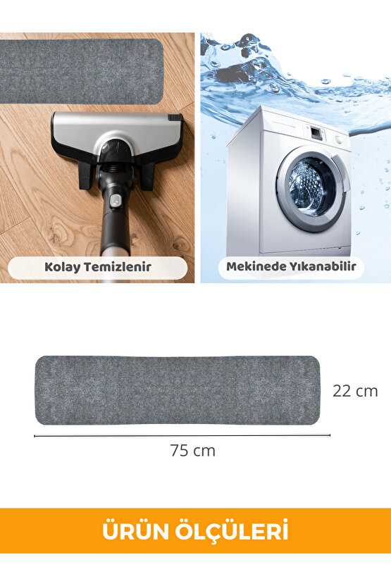 Merdiven Halısı Basamak Halısı Keçe Kaymaz Taban Yapışkanlı Halıfleks Gri 15li 20x75 Cm