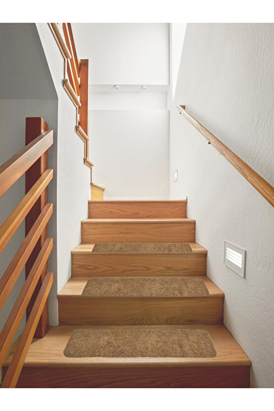 Merdiven Halısı Basamak Halısı Keçe Kaymaz Taban Yapışkanlı Halıfleks Devetüyü 5li 20x75 Cm