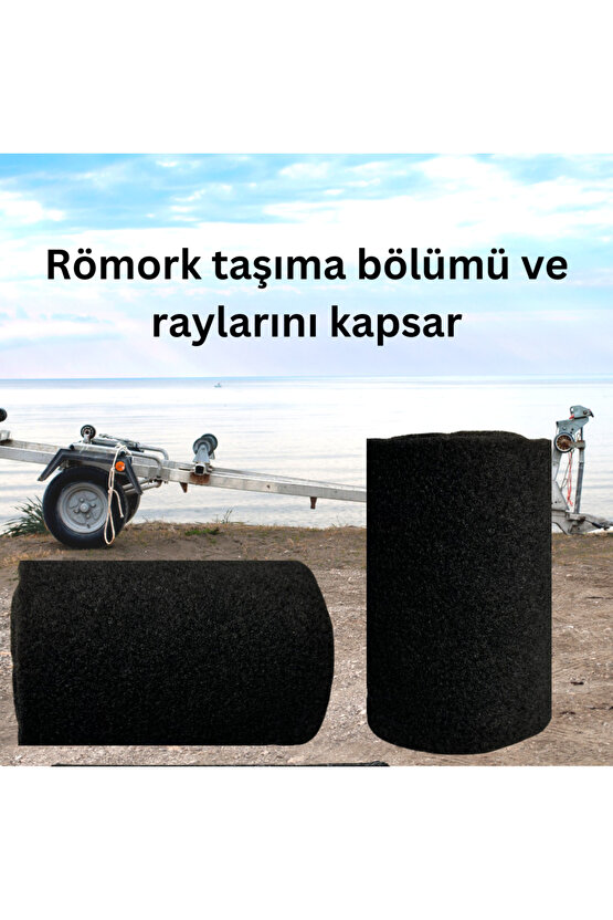 Dayanıklı Tekne Römorku Halısı Dayanıklı Kesilebilir Koruyucu Mat Siyah (0.7X20CMX4M)