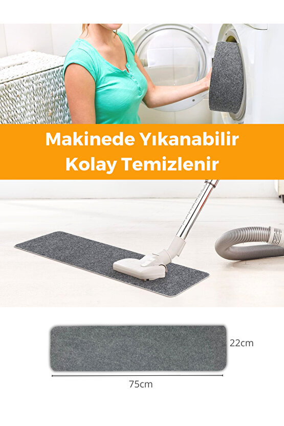 Merdiven Halısı Halıfleks Basamak Ve Merdiven Paspası Kaymaz Taban Füme 20x75 Cm (15 ADET)