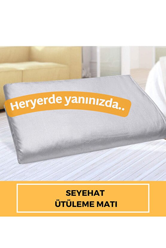 Ütüleme Matı Masası Kılıfı Örtüsü Bezi Keçeli Süngerli 53x71 Cm Gri