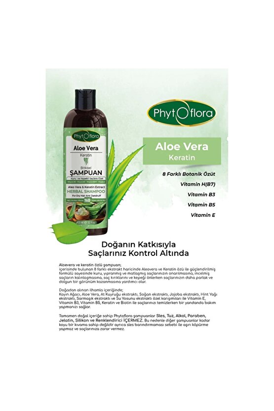 Aloe Vera ve Keratinli Bitkisel Şampuan