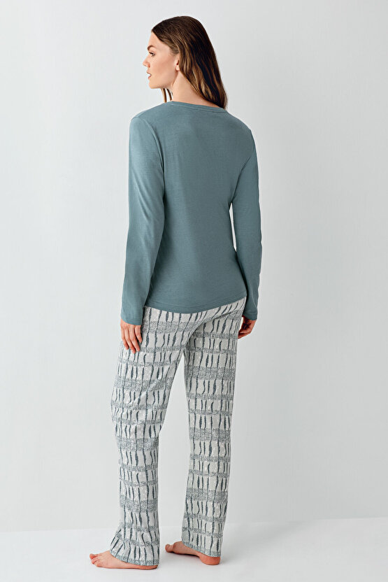 Kadın Yeşil Pijama Takımı