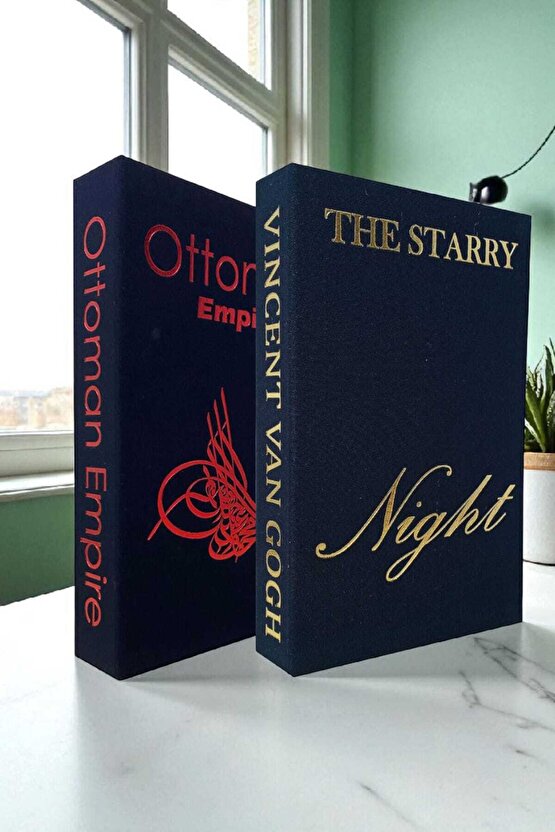 2’li Kumaş Kaplı Kitap Görünümlü Dekoratif Kutu | Hediye & Takı Kutusu