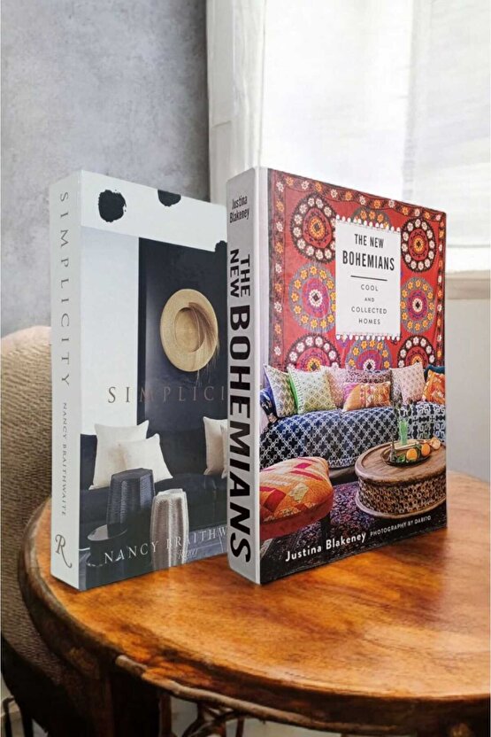 Dekoratif Kitap Görünümlü Kutu 2li Set Decorative Book Looking Box