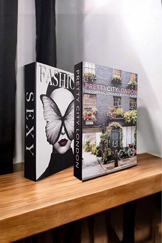 Dekoratif Kitap Görünümlü Kutu 2li Set Decorative Book Looking Box