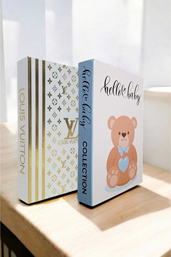 Dekoratif Kitap Görünümlü Kutu 2li Set Decorative Book Looking Box