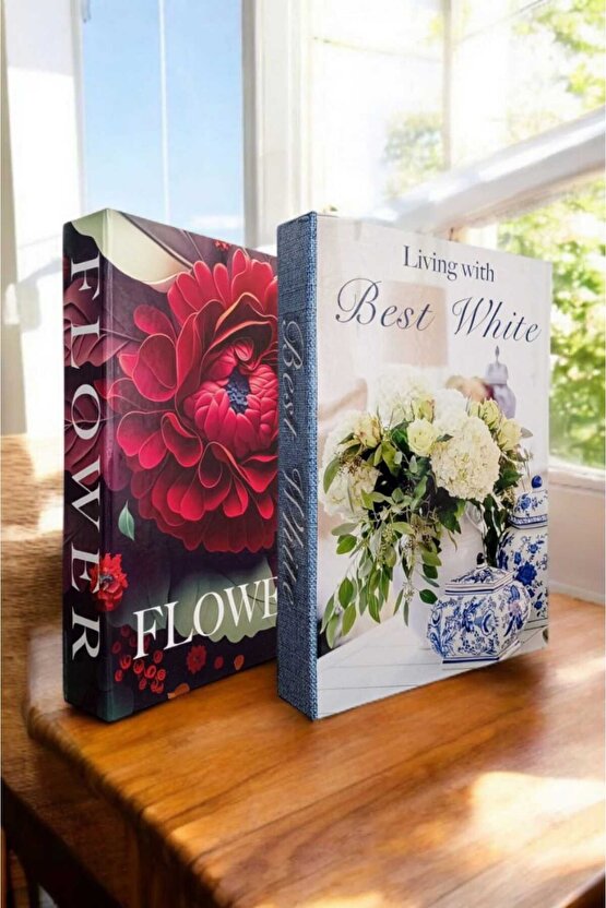 Dekoratif Kitap Görünümlü Kutu 2li Set Decorative Book Looking Box