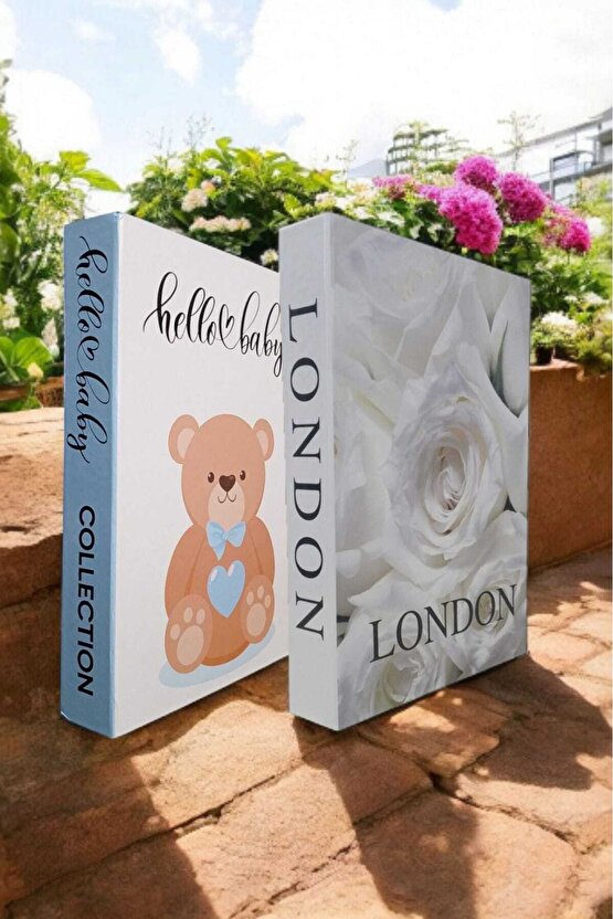 Dekoratif Kitap Görünümlü Kutu 2li Set Decorative Book Looking Box