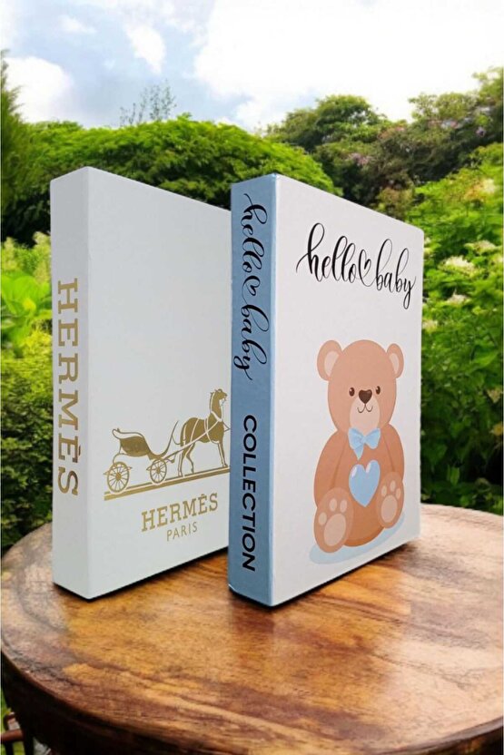 Dekoratif Kitap Görünümlü Kutu 2li Set Decorative Book Looking Box