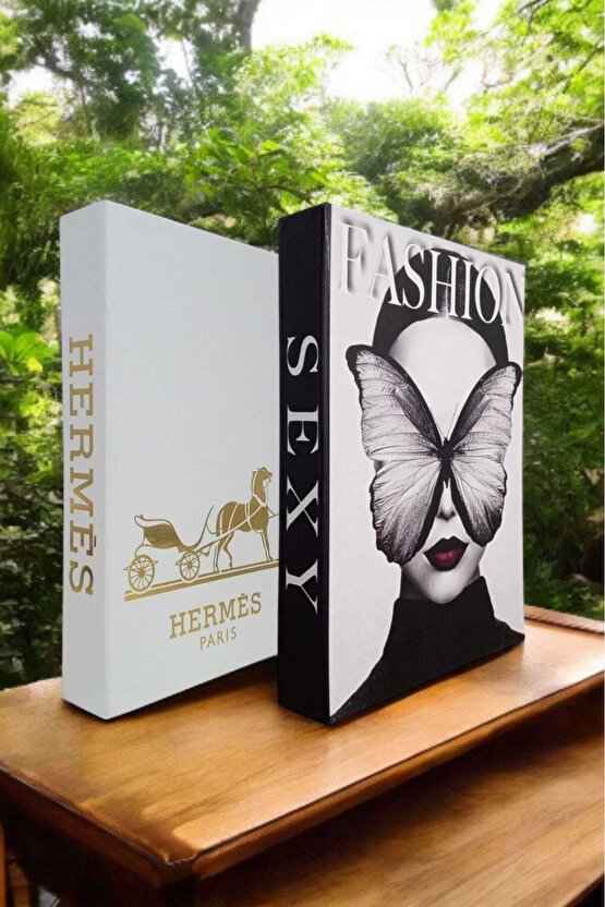 Dekoratif Kitap Görünümlü Kutu 2li Set Decorative Book Looking Box