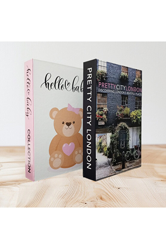 Dekoratif Kitap Görünümlü Kutu 2li Set Decorative Book Looking Box