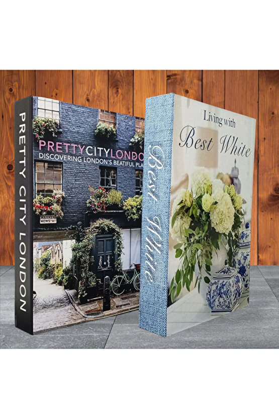 Dekoratif Kitap Görünümlü Kutu 2li Set Decorative Book Looking Box