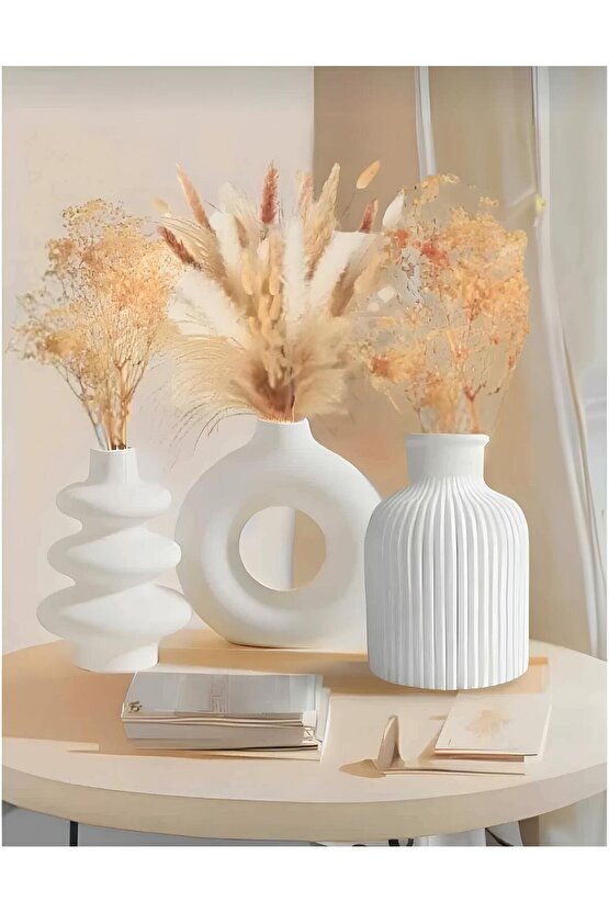 3lü İskandinav Tarzı Bohem Vazo Hediyelik Pinterest Pampas Vazosu Set Vazo Dekoratif Eşya