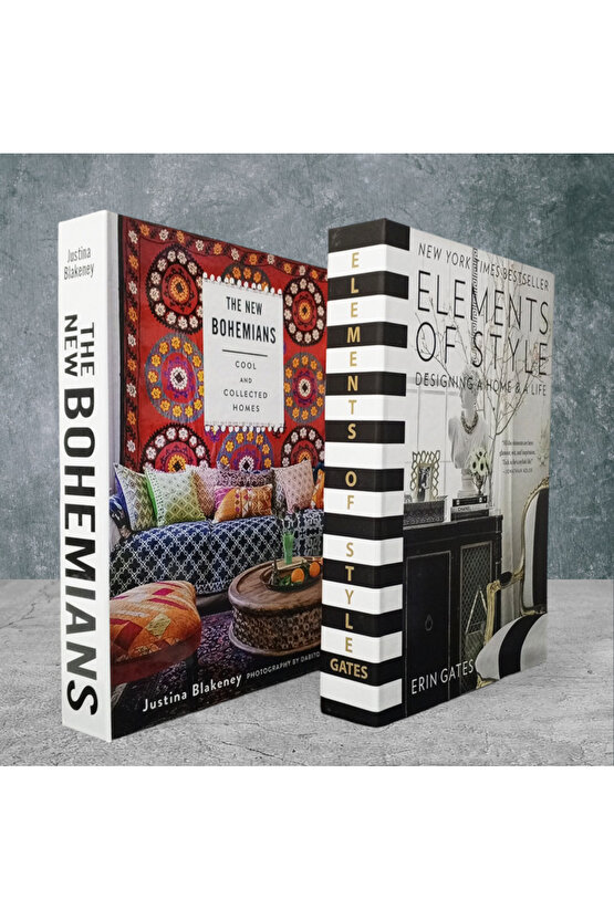 Dekoratif Kitap Görünümlü Kutu 2li Set Decorative Book Looking Box