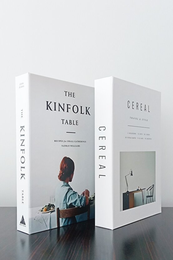 2li Dekoratif Kitap Kutu Görünümlü Kinfolk Tabele Recipes & Cereal Temalı