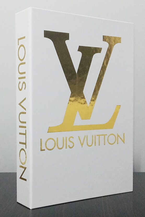 2li Dekoratif Kitap Kutu Görünümlü Dior Gelinlik & Lv Beyaz Yaldız Desen Temalı