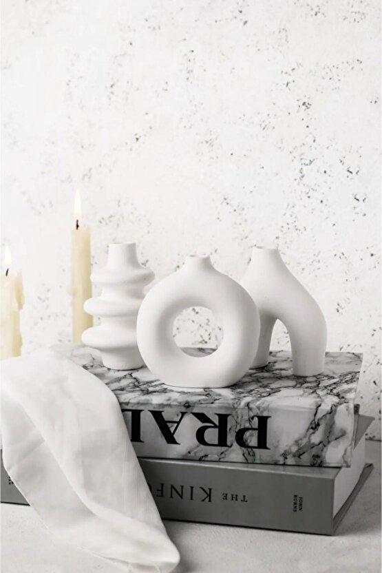 Dekoratif Şık Minimal 3lü Şık Vazo Set