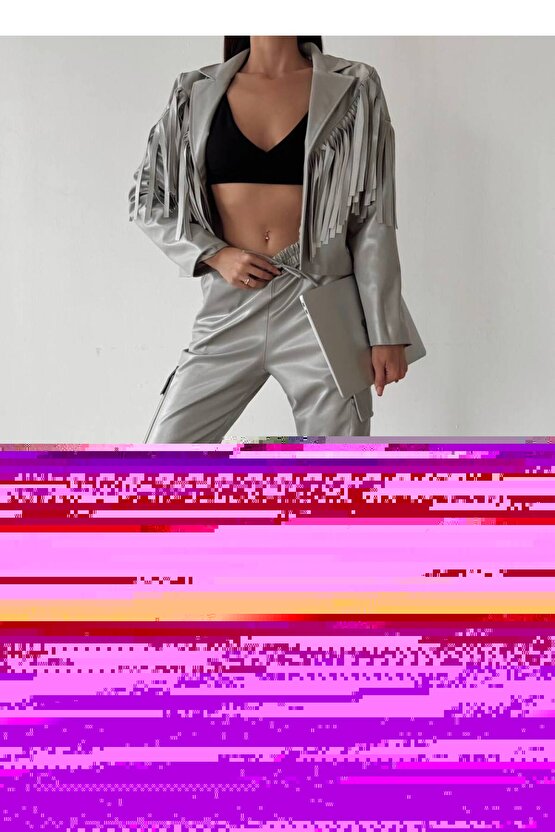 SAÇAKLI DERİ CEKET PANTOLON TAKIM