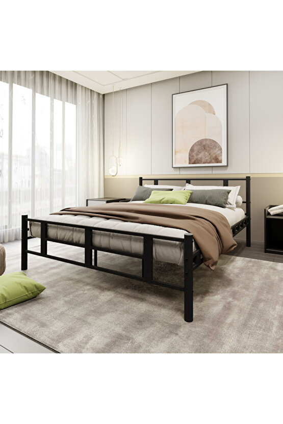 Lotus Çift Kişilik Metal Karyola A Kalite, Ses Çıkarmaz ,Ölçülü Model Karyola