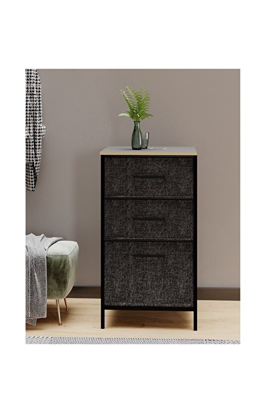 Çok Amaçlı Dolap 3 Çekmeceli Orta Boy Komodin Sehpa