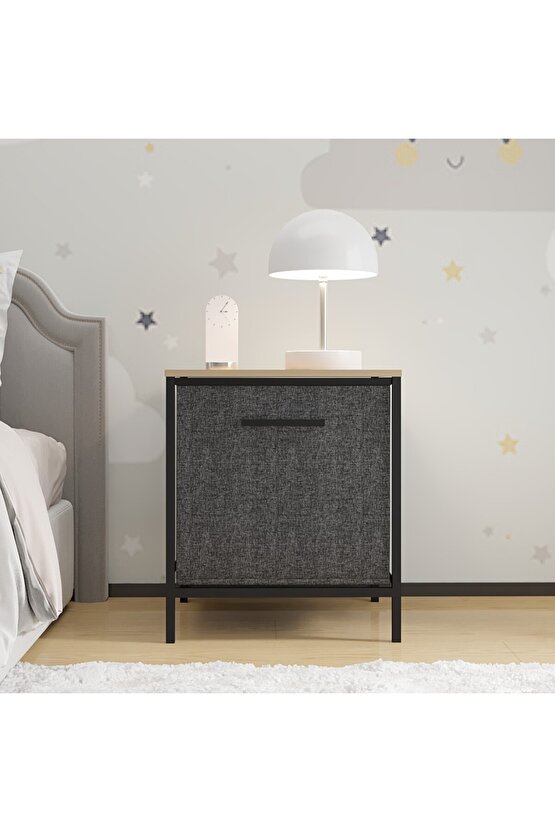 Çocuk Dolap 1 Çekmeceli Komodin Sehpa Füme 1596
