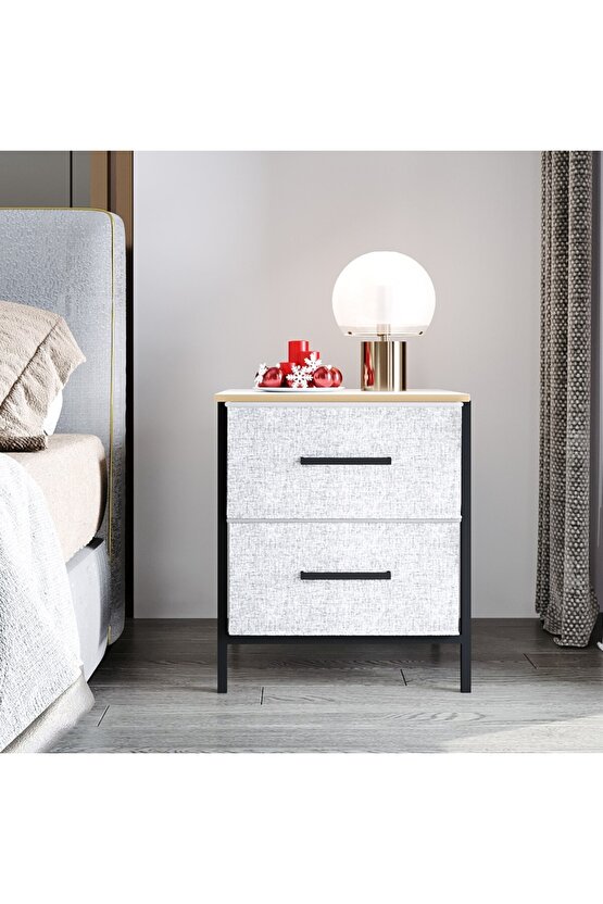 2 Çekmeceli Çok Amaçlı Dolap Komodin Sehpa