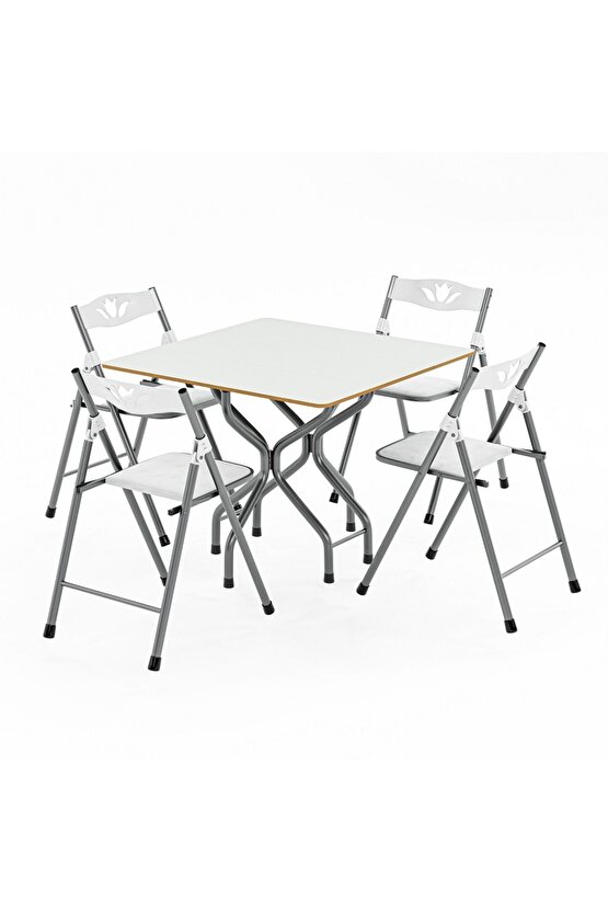 Katlanır Kırma Kare Masa Sandalye Takımı Seti