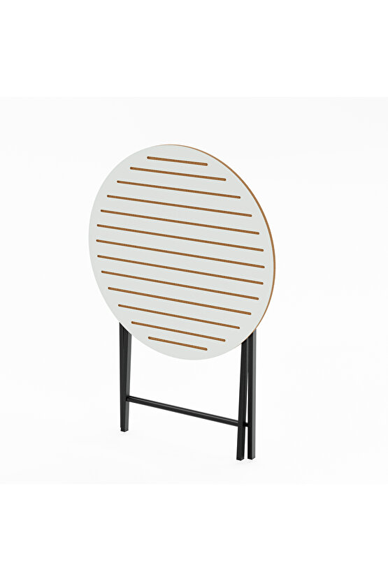 Katlanır 4 Kişilik Yuvarlak Bahçe Masası Bistro Masa 70x70